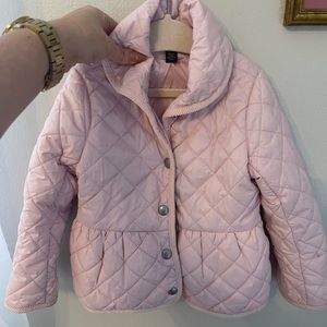 EUC Ralph Lauren 3T girls pink quilted barn jacket coat buttons